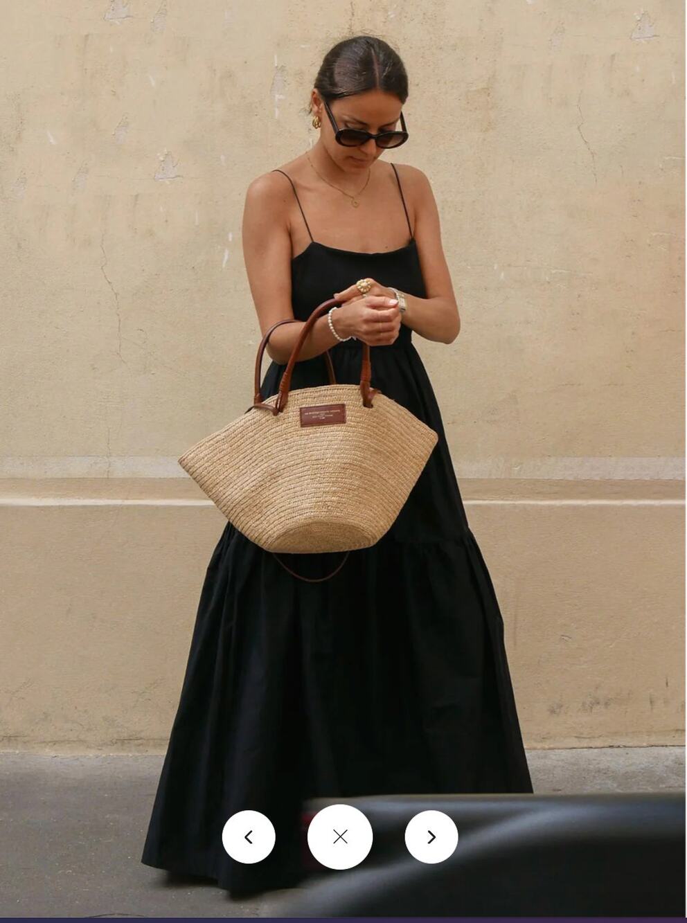 Commense Black Spaghetti- Strap Midi Dress